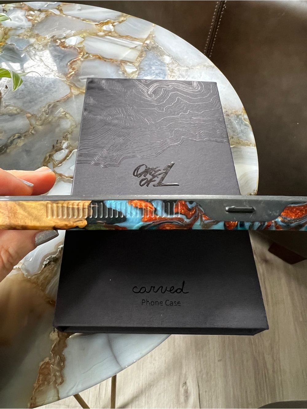 Carved Live Edge I phone 13 pro Case - Picture 4 of 6